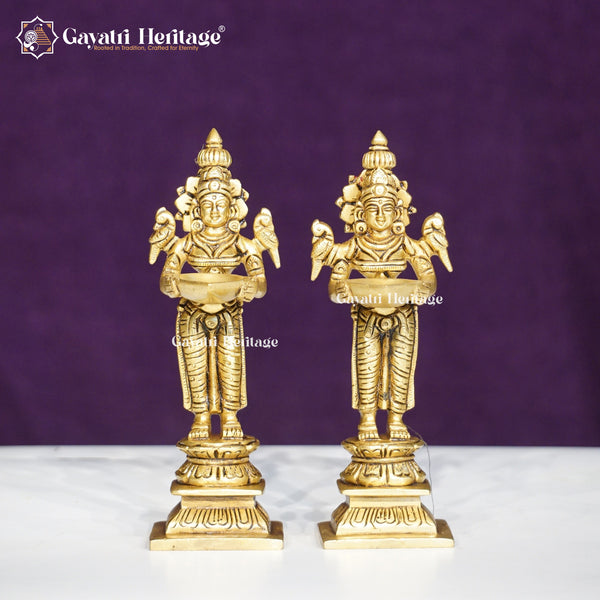 Brass Deepalakshmi Pair – Superfine Traditional Decor | Gayatri Heritage