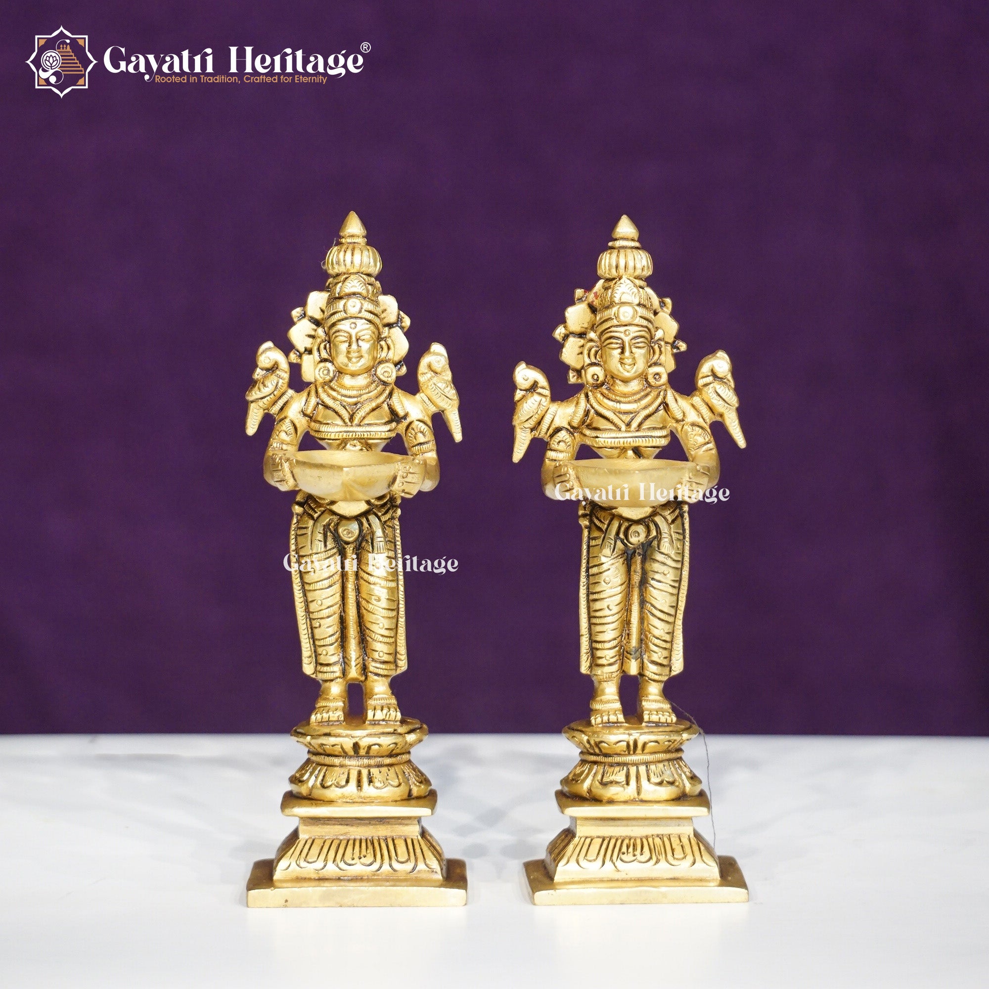 Brass Deepalakshmi Pair – Superfine Traditional Decor | Gayatri Heritage