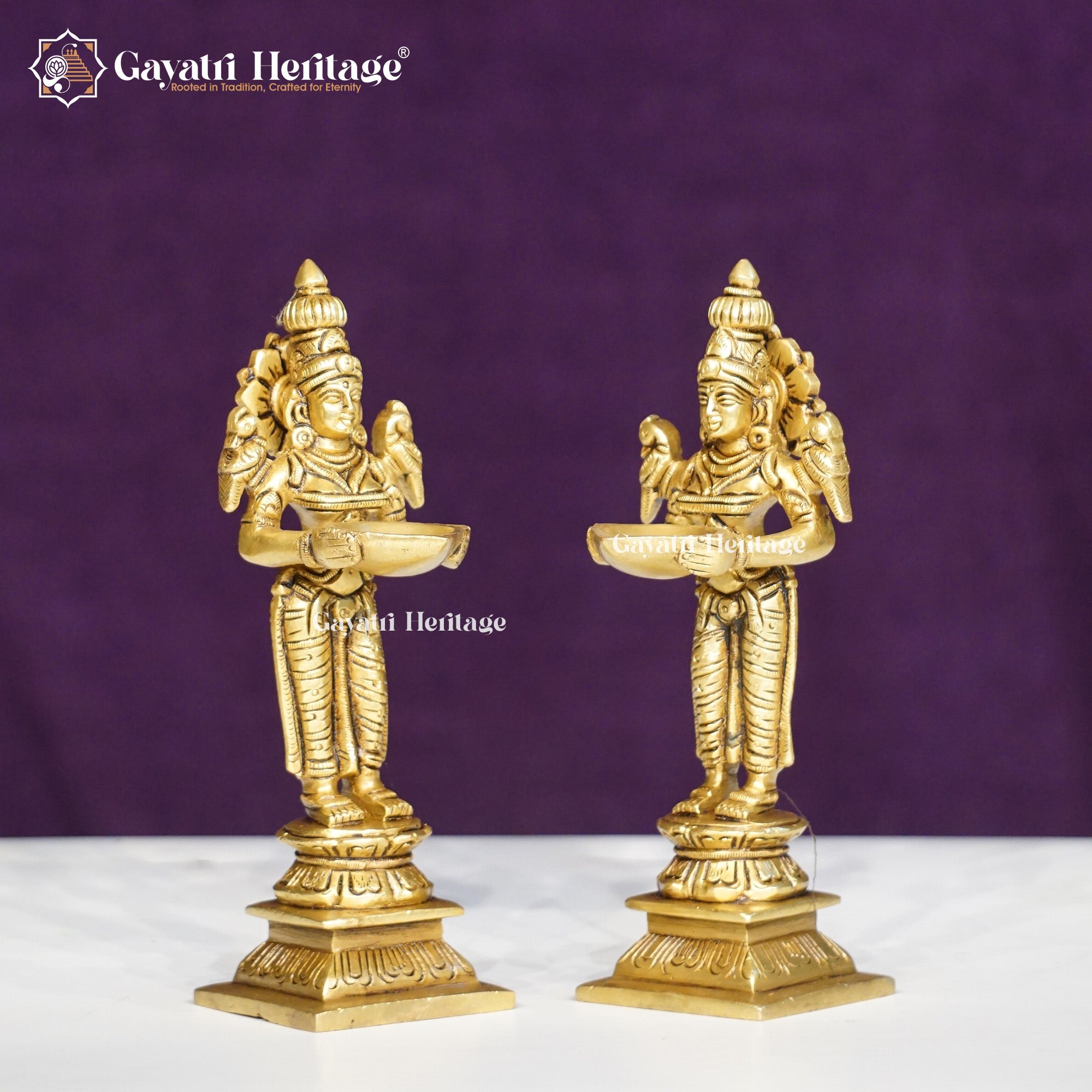 Brass Deepalakshmi Pair – Superfine Traditional Decor | Gayatri Heritage