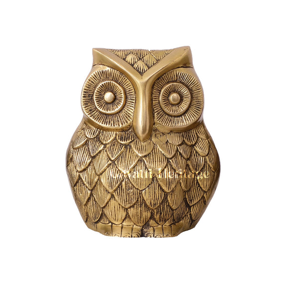 Brass Vintage Owl Statue – Timeless Wisdom in Brass | Gayatri Heritage