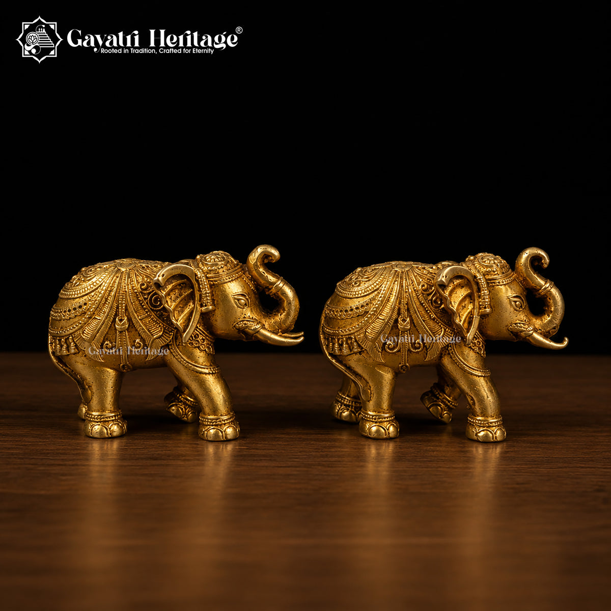 Vintage Brass Elephant Sculpture | Antique Finish Indian Decor | Handcrafted Elephant Statue