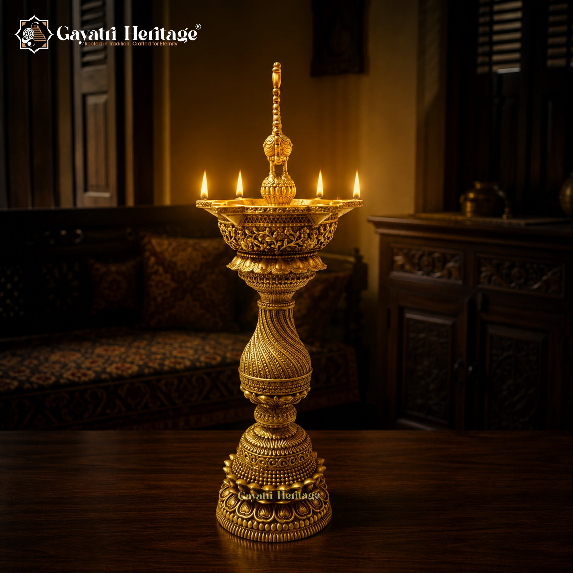 Brass Peacock Oil Lamp | Peacock Diya | Traditional Indian Oil Lamp | Pooja & Home Decor | Festive Gift