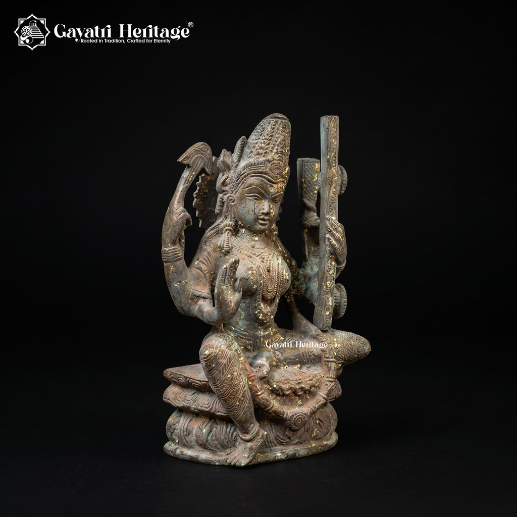 Antique Brass Mahavidya Durga Idol | Rare Handcrafted Hindu Goddess Statue | Vintage Temple Sculpture