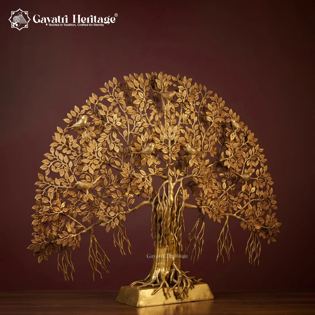 Brass Kalpavriksha Tree | Wish-Fulfilling Tree Idol | Divine Prosperity & Vastu Home Decor