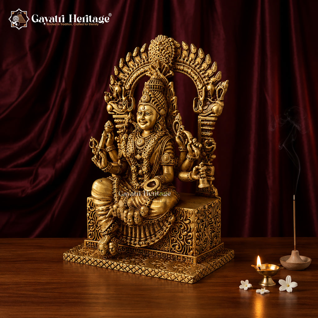 Brass Mariamman Idol | Goddess Mariamman Murti | Handcrafted Hindu Goddess Statue | South Indian Temple Pooja Decor | Spiritual Gift