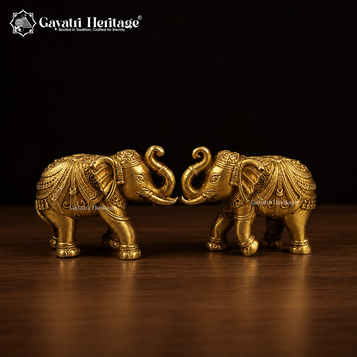 Vintage Brass Elephant Sculpture | Antique Finish Indian Decor | Handcrafted Elephant Statue