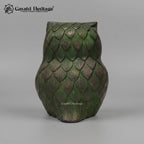 Brass Owl Statue | Antique Old Green & Gold Finish | Feng Shui Owl Figurine | Home Decor