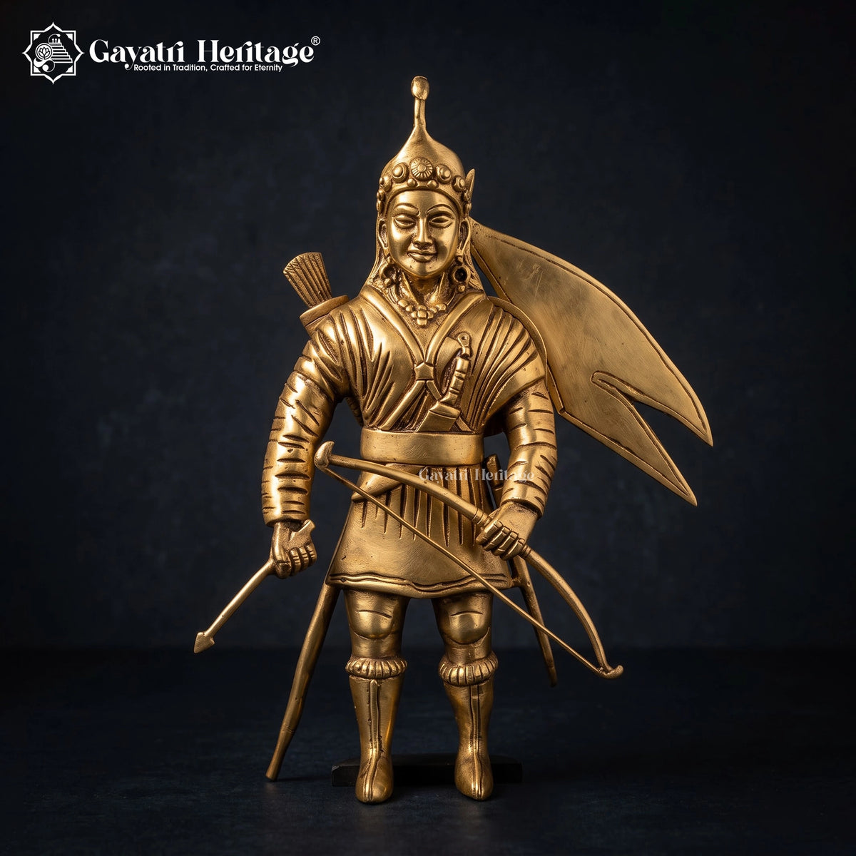 Brass King Yalamber Statue | Nepali Warrior Sculpture | Traditional Himalayan Art | Home Decor & Gift