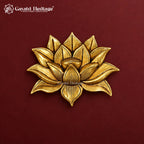 Brass Lotus Wall Hanging | Antique Gold Finish Flower Art | Handmade Wall Decor for Home