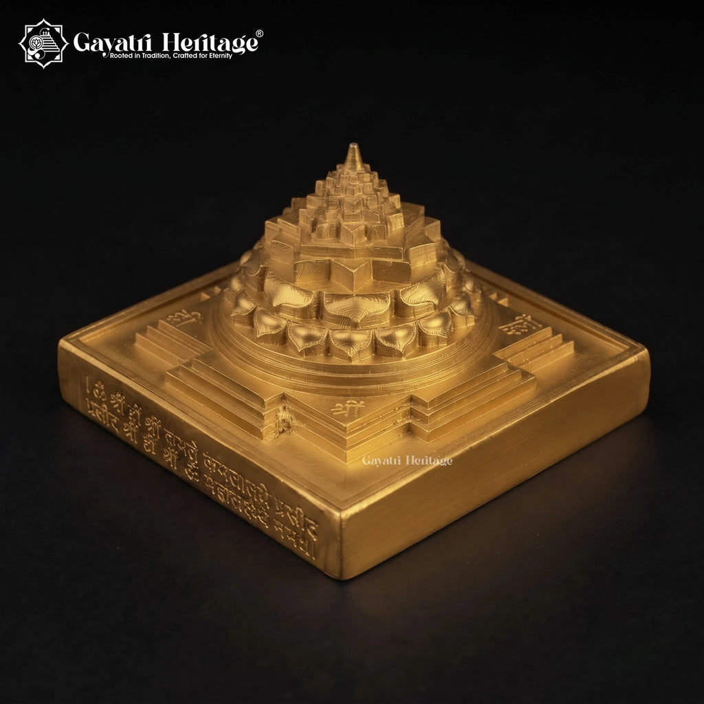 Brass Maha Meru Shree Yantra |Sacred Shri Yantra | Vastu & Pooja Temple Decor | Spiritual & Prosperity Gift