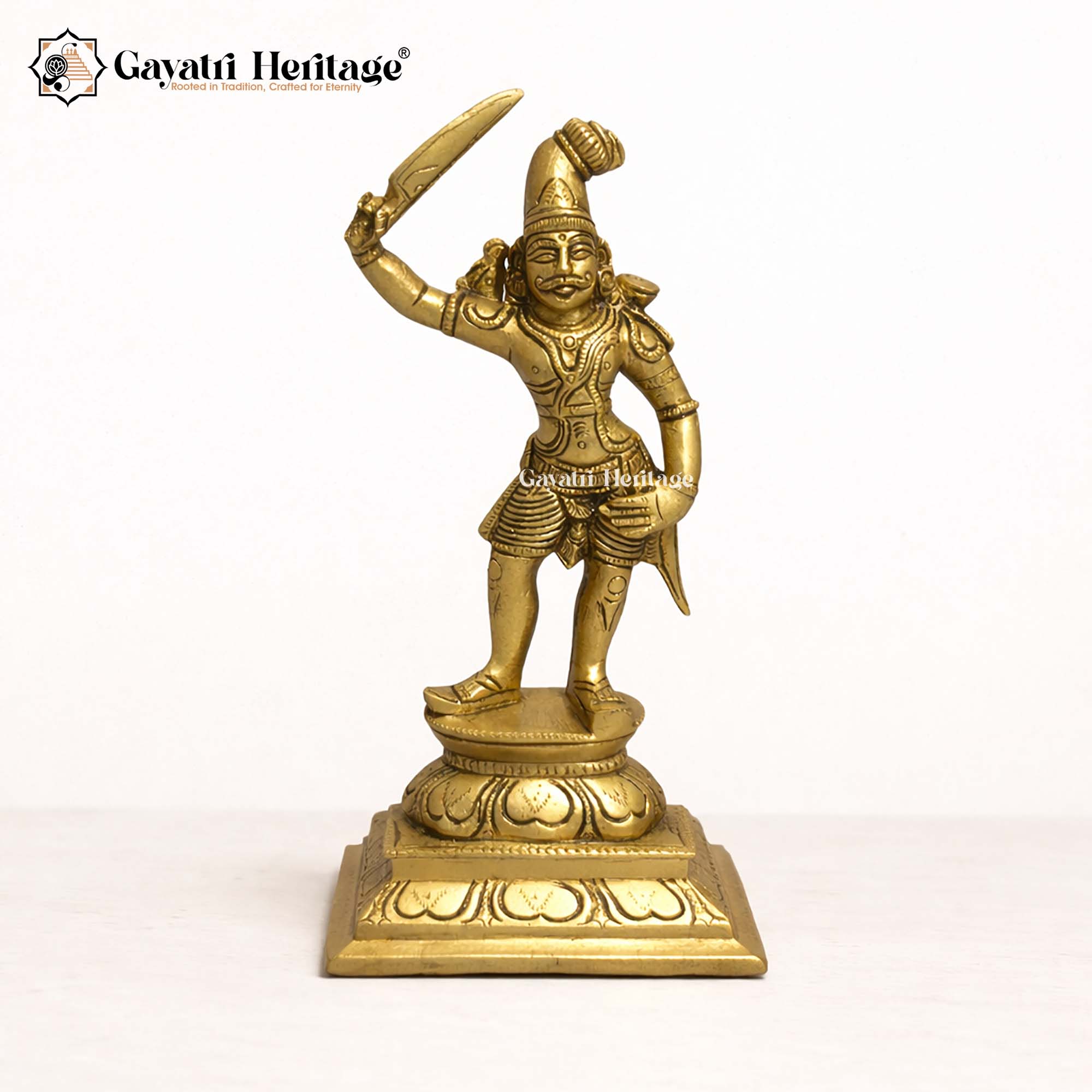 Brass Madurai Veeran Statue – Warrior Deity Decor | Gayatri Heritage