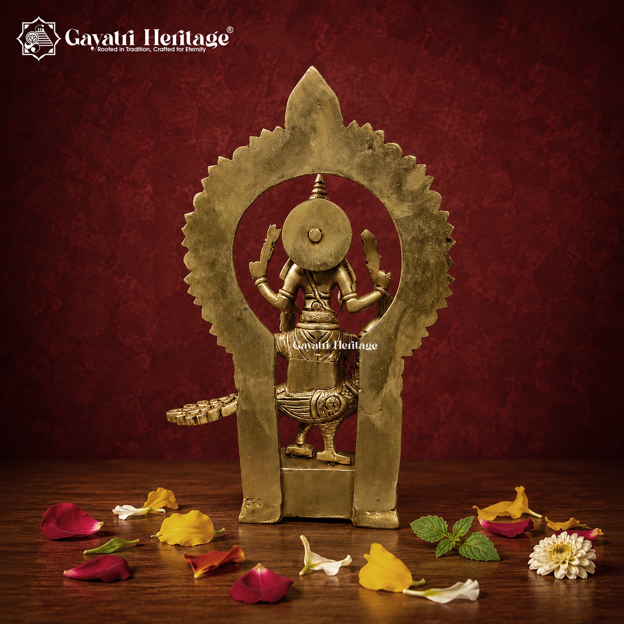 Brass Lord Murugan Idol with Peacock Vahana & Prabhavali – 11 Inch | Gayatri Heritage