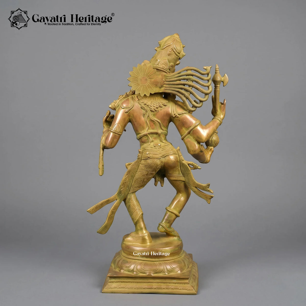 Brass Ardhanarishvara Statue, Dancing Shiva Parvati Sculpture, Antique Patina Hindu Deity Idol, Handcrafted Collector Decor