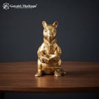 Brass Mushak Diya Statue | Ganpati’s Rat Vahana Oil Lamp Holder | Handcrafted Brass Pooja & Home Decor