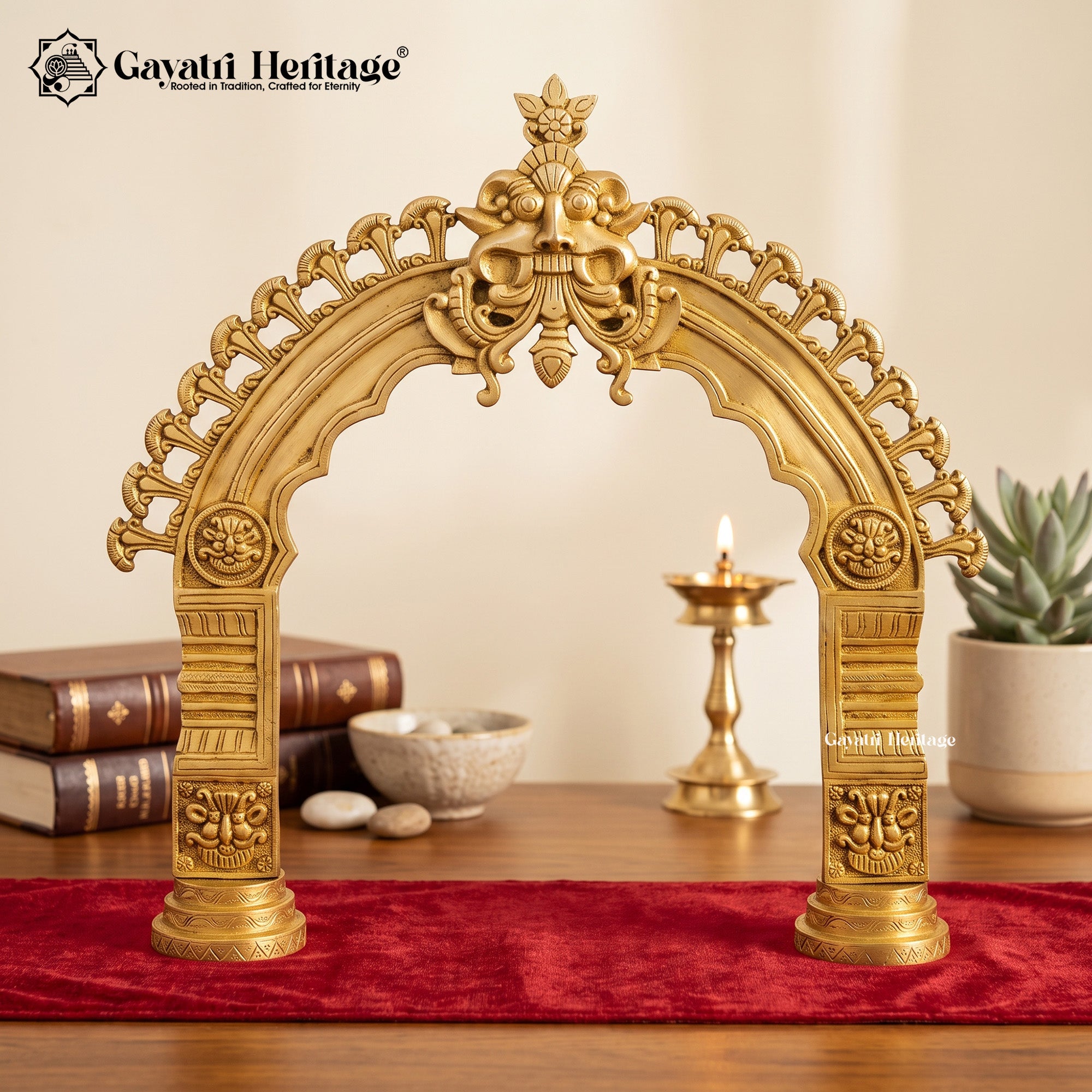 Brass Large Prabhavali Frame – Deity Arch Decor | Gayatri Heritage