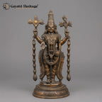 Brass Tirupati Balaji Statue | Black Antique Finish | Standing Venkateswara Idol (16 Inch)
