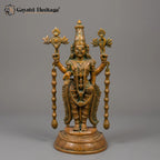 Brass Tirupati Balaji Statue | Copper Finish Standing (16 Inch)