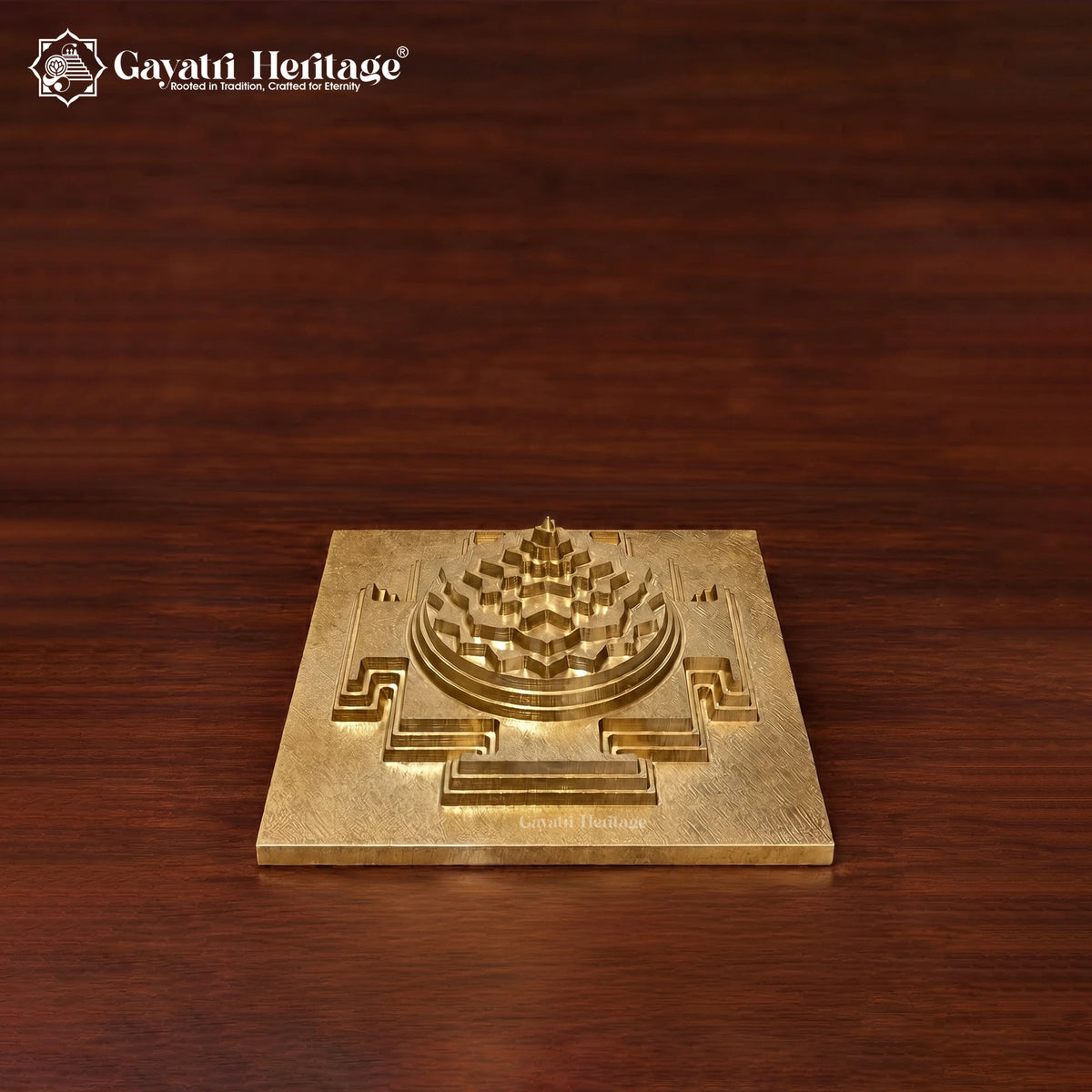 Small Brass Shree Yantra 3D Model | Meru Shri Yantra | Home Temple & Pooja Decor | Spiritual Gift