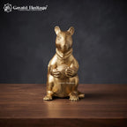 Brass Mushak with Laddoo Statue | Lord Ganesha’s Rat Vahana Idol