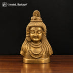 Brass Shiva Head Statue | Handcrafted Lord Shiva Idol | Hindu Meditation & Home Temple Decor