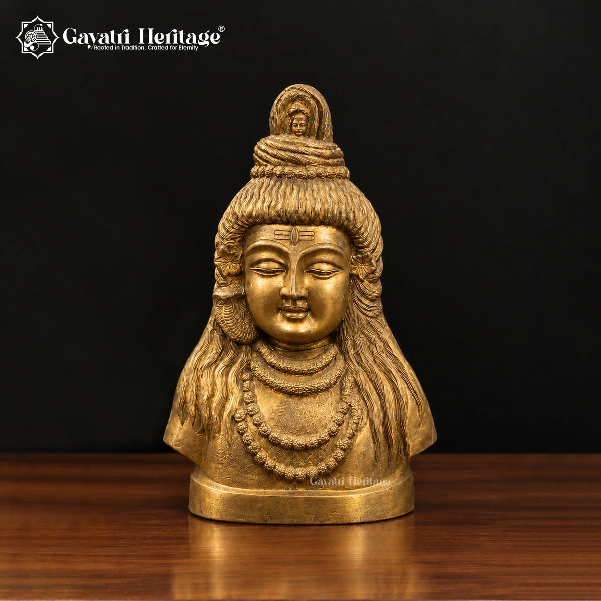 Brass Shiva Head Statue | Handcrafted Lord Shiva Idol | Hindu Meditation & Home Temple Decor