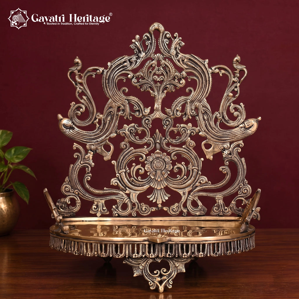 Brass Handcarved Singhasan, Ornate Hindu Deity Throne, Traditional Indian Temple Decor, Brass Idol Seat, Pooja Mandir Accessory
