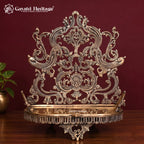 Brass Handcarved Singhasan, Ornate Hindu Deity Throne, Traditional Indian Temple Decor, Brass Idol Seat, Pooja Mandir Accessory