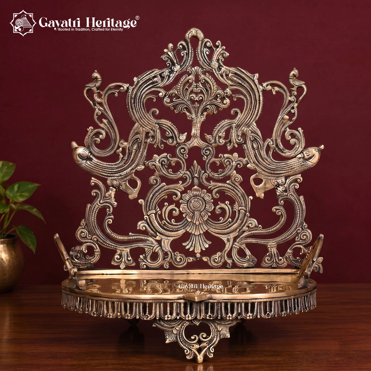 Brass Handcarved Singhasan, Ornate Hindu Deity Throne, Traditional Indian Temple Decor, Brass Idol Seat, Pooja Mandir Accessory