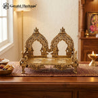 Brass Pooja Singhasan – Handcrafted Deity Throne for Home Temple | Gayatri Heritage