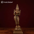 Brass Large Size Deep Lady Figurine, 51.5 inch, handcrafted by Gayatri Heritage
