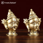Brass Shiva Parvati Head – South Indian Temple Design | Gayatri Heritage