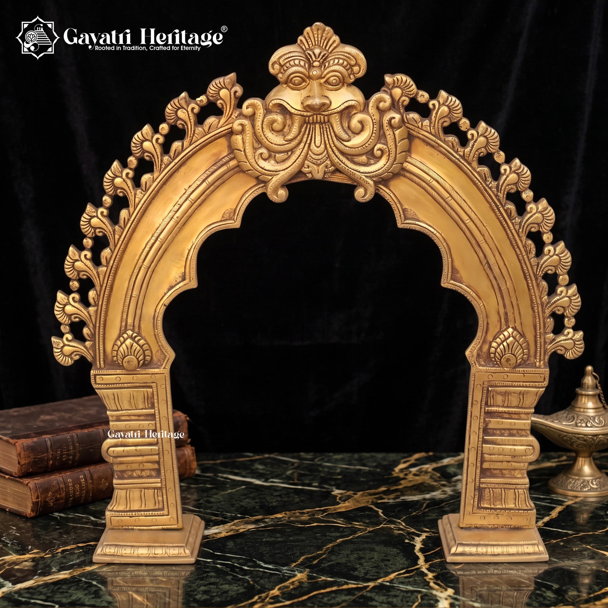 Brass Prabhavali with Kirtimukhi – Temple Arch Decor | Gayatri Heritage