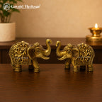 Brass Elephant Statue| Home & Office Decor | Lucky Elephant Showpiece