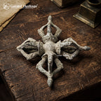 Antique Tibetan Double Vajra (Vishwavajra) | 100+ Year Old Bronze Ritual Object | Rare Altar Piece | Himalayan Collectible