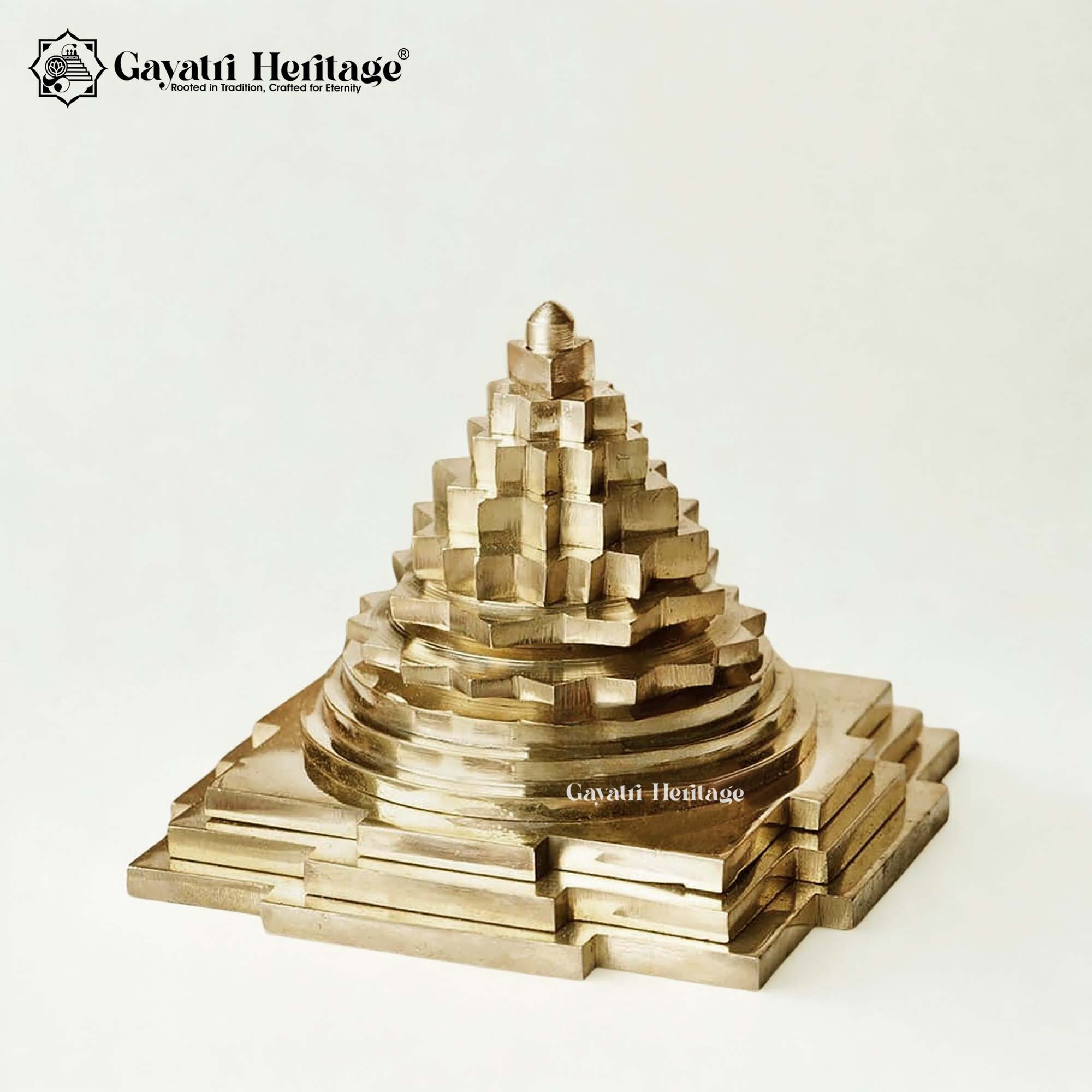 Brass Meru Shree Yantra – Sacred Vastu Energy Symbol | Gayatri Heritage
