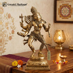 Brass Dancing Ardhanarishvara Statue – Shiva Shakti Hindu Deity Idol | Gayatri Heritage