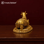 Brass Nandi Bull Idol, Nandi Maharaj Statue, Shiva Vahan, Mahadev Devotee, Hindu Pooja & Home Decor