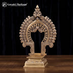 Brass Prabhavali with Kirtimukha and Yali | Traditional Temple Idol Arch (10 Inch)