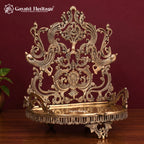 Brass Handcarved Singhasan, Ornate Hindu Deity Throne, Traditional Indian Temple Decor, Brass Idol Seat, Pooja Mandir Accessory