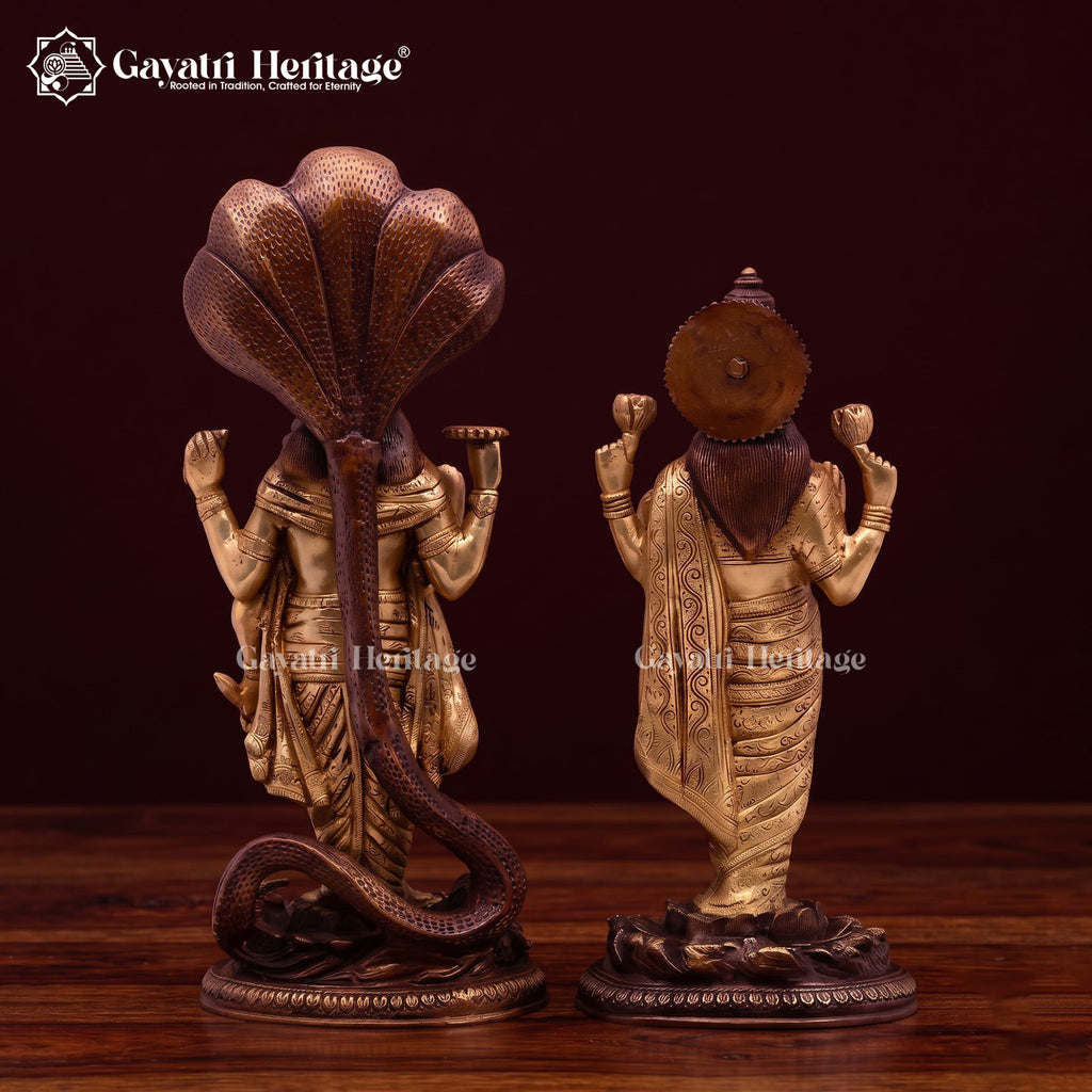 Brass Vishnu Laxmi Idol – Divine Blessing for Your Home | Gayatri Heritage