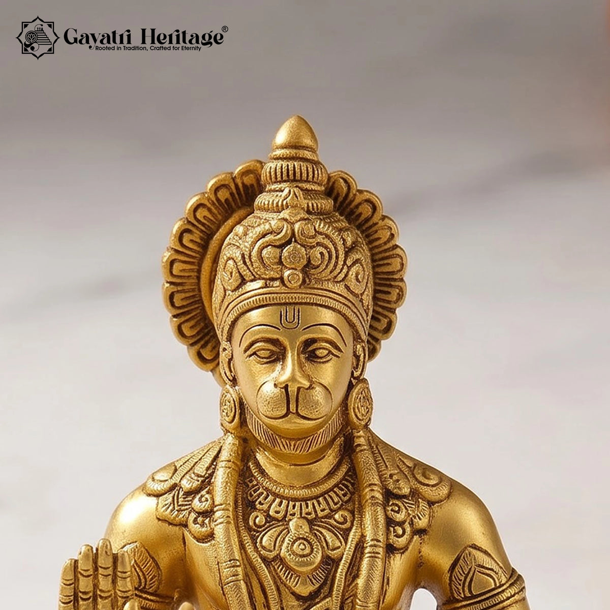 Brass Hanuman Idol | Bajrangbali Murti | Hindu God Statue | Lord Hanuman Sculpture for Home Temple & Pooja Decor