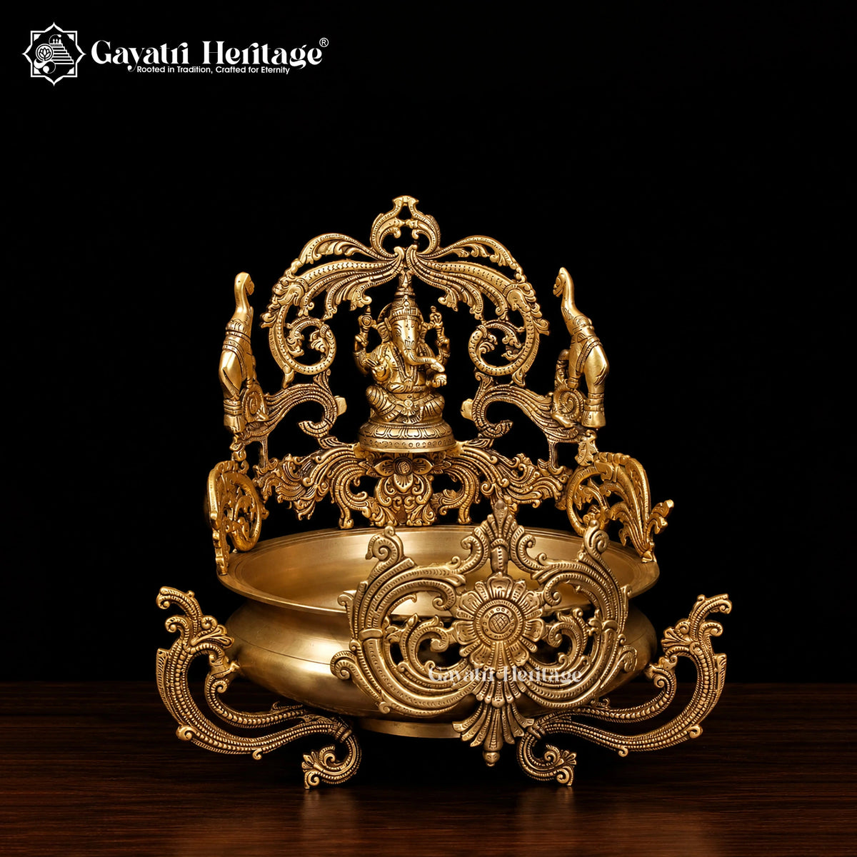 Brass Ganesha Urli – view 2 of 4