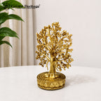 Brass Small Tree Statue | Decorative Metal Tree Figurine | Luxury Home Décor & Tabletop Accent