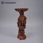 Brass Buddha Palm Candle Holder | Antique Red Finish | Handcrafted Buddha Statue for Home Decor
