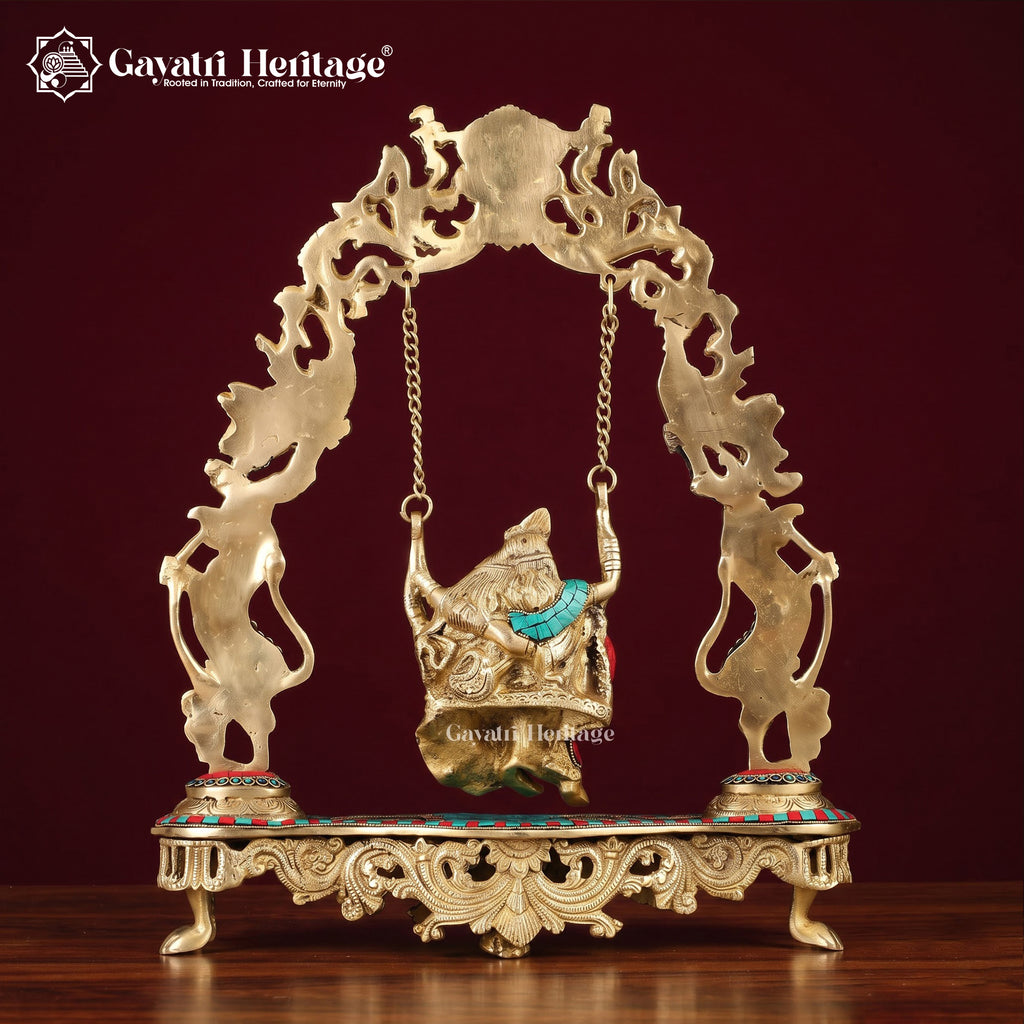 Brass Radha Krishna Jhula – view 4 of 4