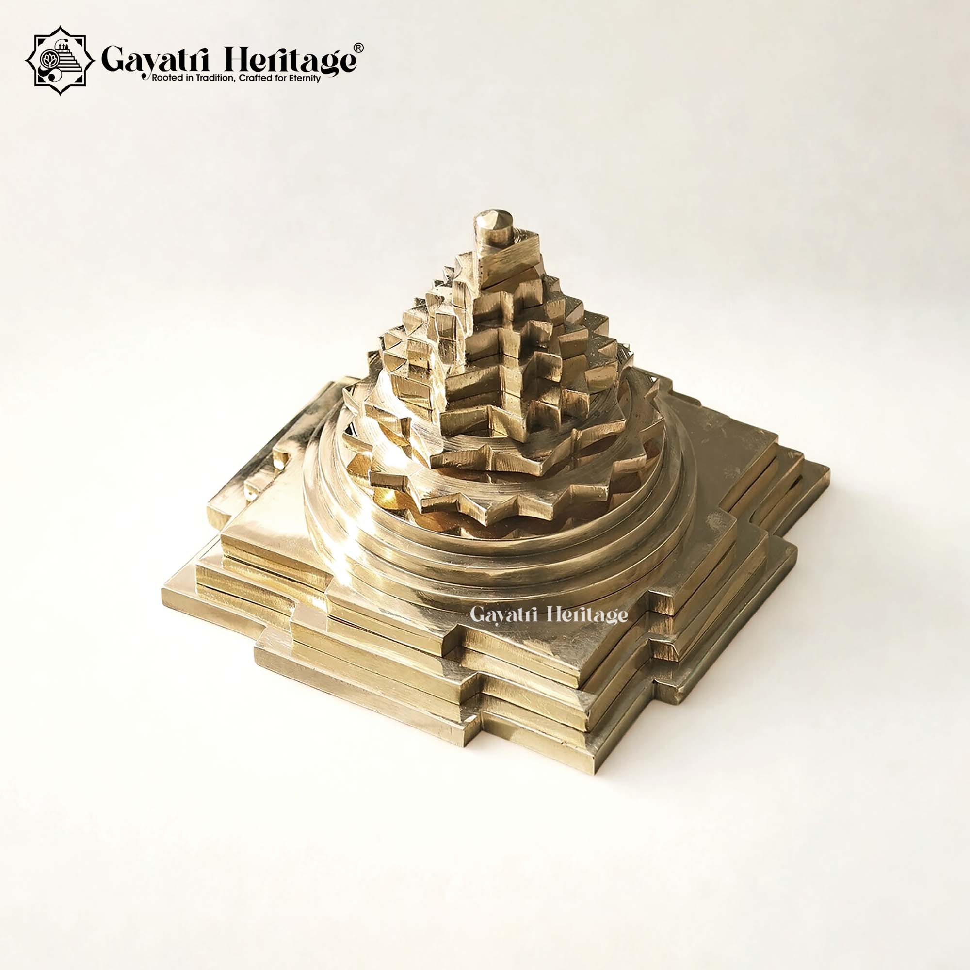 Brass Meru Shree Yantra – Sacred Vastu Energy Symbol | Gayatri Heritage