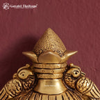 Brass Wall Hanging Kalash with Peacock | Traditional Pooja Room, Mandir & Entrance Decor