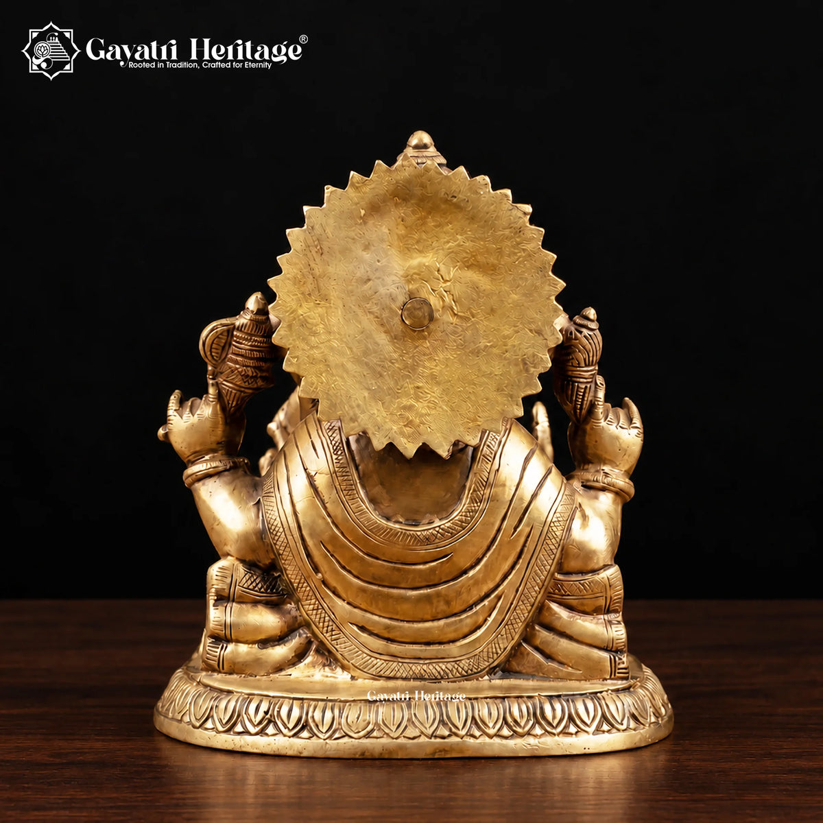 Brass Ganesha Idol on Lotus Base, Traditional Indian Temple Murti, Handcrafted Ganpati Statue for Home Mandir
