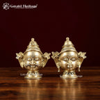 Brass Shiva Parvati Head – South Indian Temple Design | Gayatri Heritage