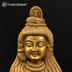 Brass Shiva Head Statue | Handcrafted Lord Shiva Idol | Hindu Meditation & Home Temple Decor